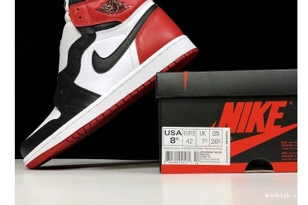 MENS “BLACK OG AIR RED WHITE JORDAN HIGH TOE”  BLACK-VARSITY 1 0810